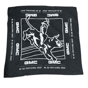 Black GMC Bull Riding Cowboy Handkerchief Bandana New 22”